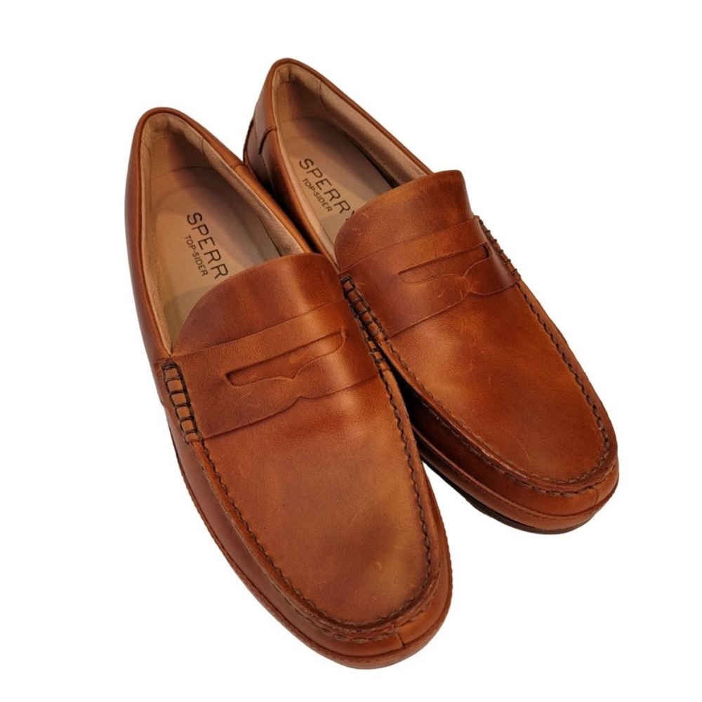 Sperry Top Sider Hampden Penny Men 11.5 Loafers Slip On Drivers Brown Leather